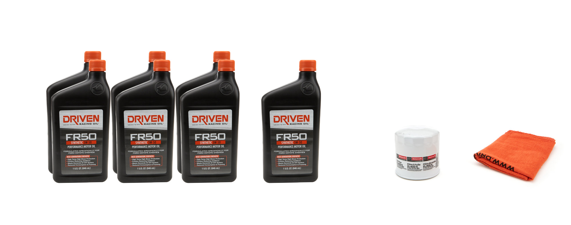 DRIVEN RACING OIL 5w50 Oil Change Kit 07- 12 Mustang GT500 5.4L