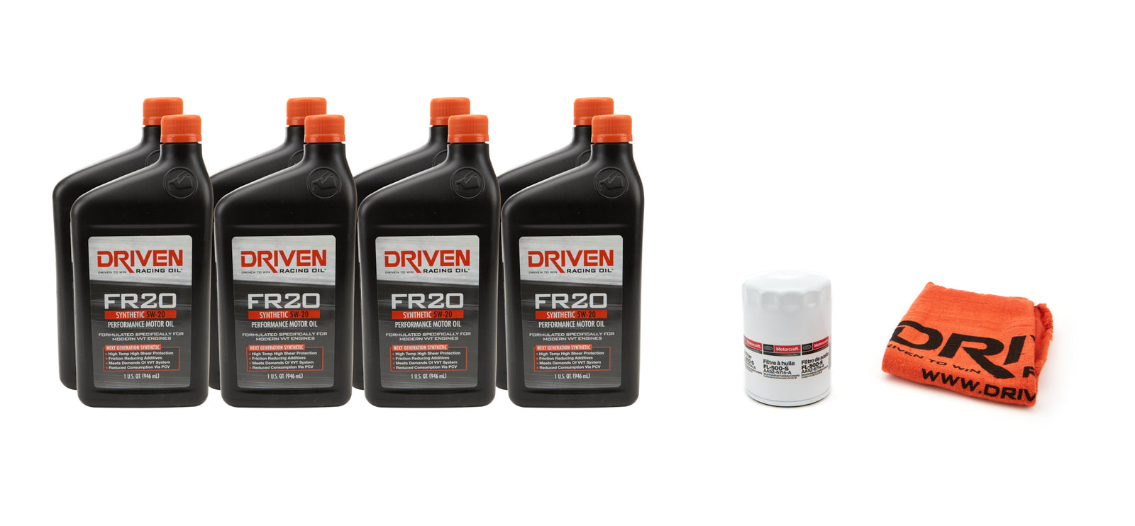 DRIVEN RACING OIL 5w20 Oil Change Kit 11- 15 Mustang GT 5.0L 8Qt.