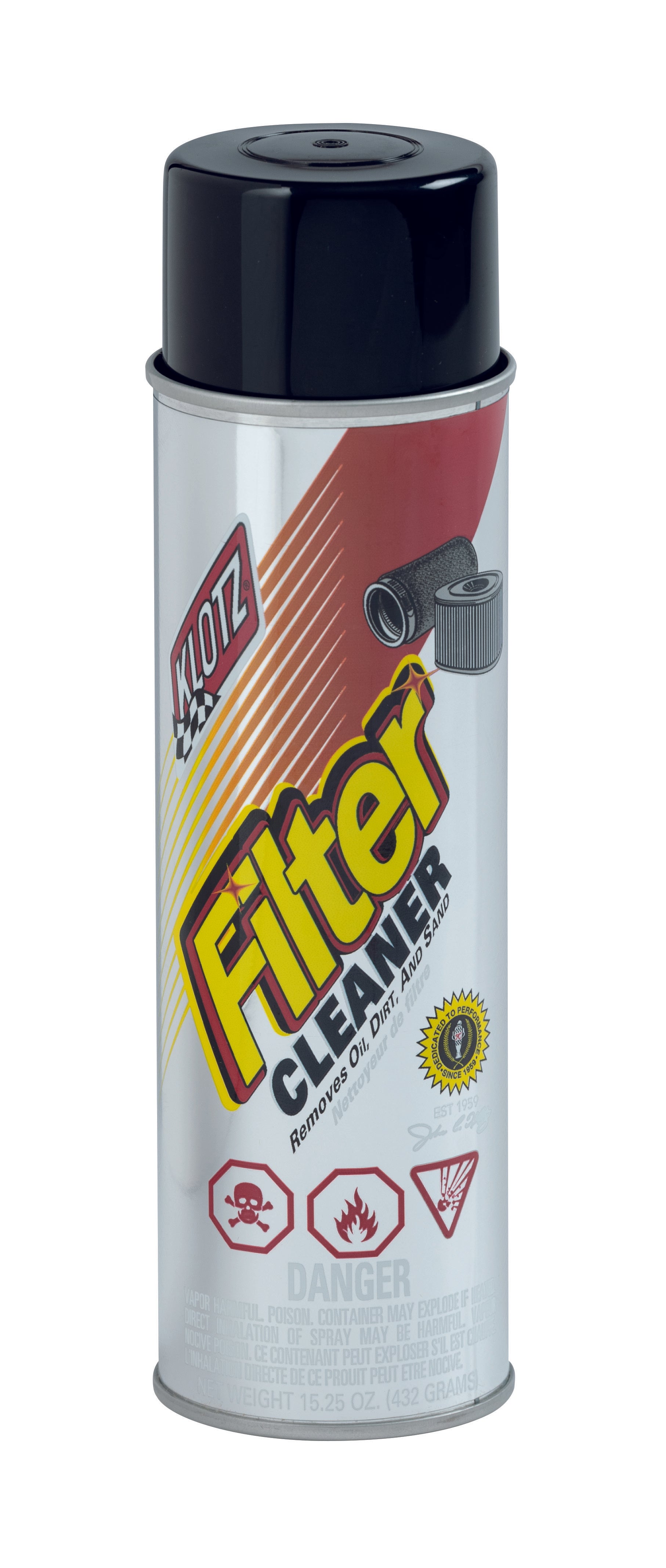 KLOTZ SYNTHETIC LUBRICANTS Filter Cleaner 15.25 Ounces