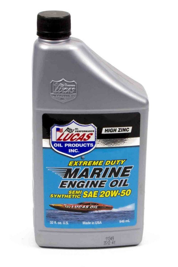 LUCAS OIL SAE 20W-50 Extreme Duty Semi Synthetic Marine Engine Oil (1 Qt. Bottle) LUC10654