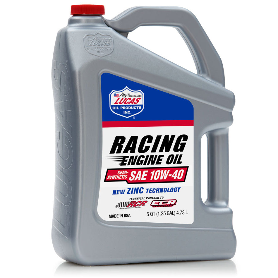 LUCAS OIL SAE 10W40 Semi Synthetic Racing Only Engine Oil (5 Qt. Bottle) LUC10913