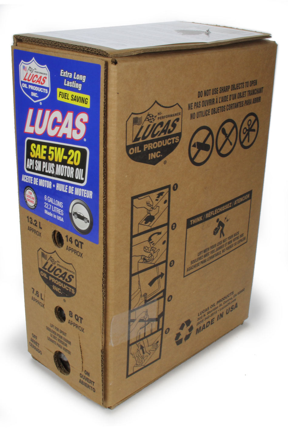 LUCAS OIL SAE 5W20 Conventional Motor Oil (6 Gallon Bag In A Box) 18001