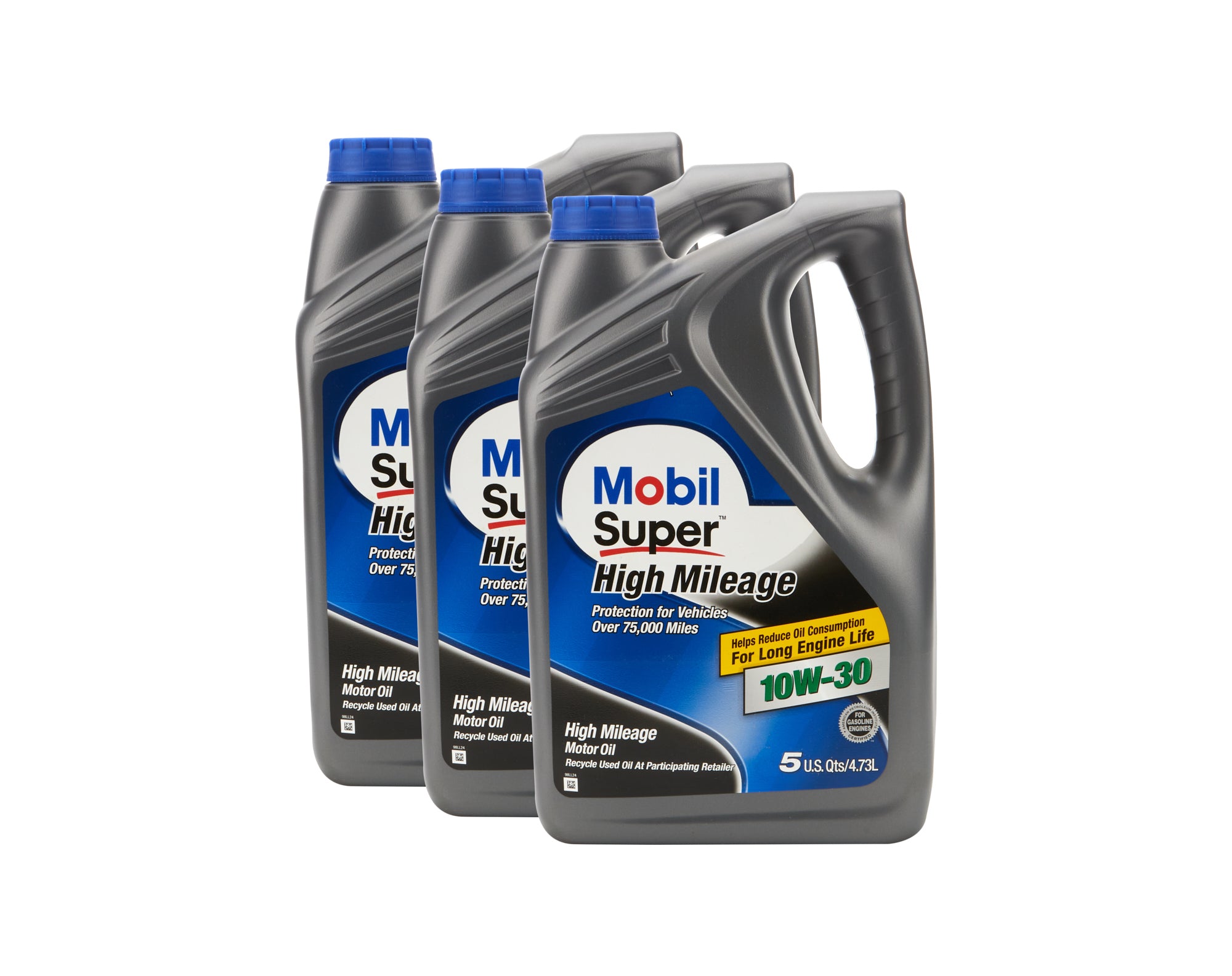 MOBIL 1 Super High Mileage Oil 10w30 Case 3 x 5 Qt. Jug