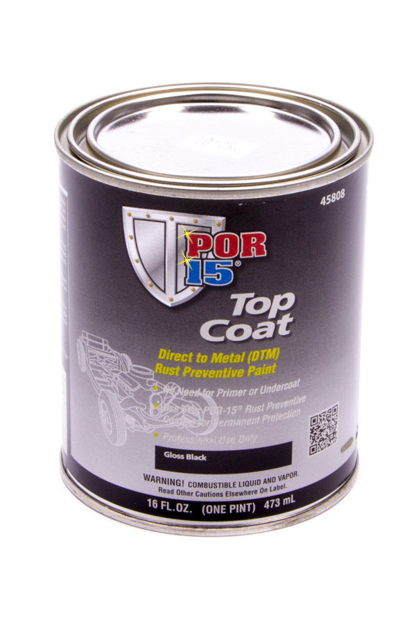 POR-15 Top Coat DTM Rust Preventive Paint - Gloss Black (1 Pint) 45808