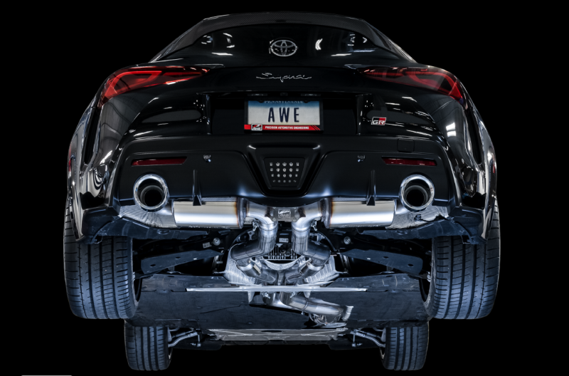 AWE Tuning Resonated Touring Edition Exhaust w/5" Chrome Silver Tips For 2020 Toyota Supra A90 3015-32118