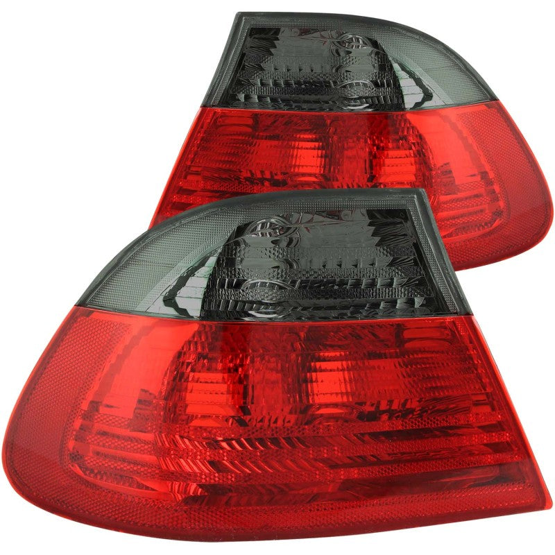 ANZO 2000-2003 BMW 3 Series E46 Taillights Red/Smoke - Outer