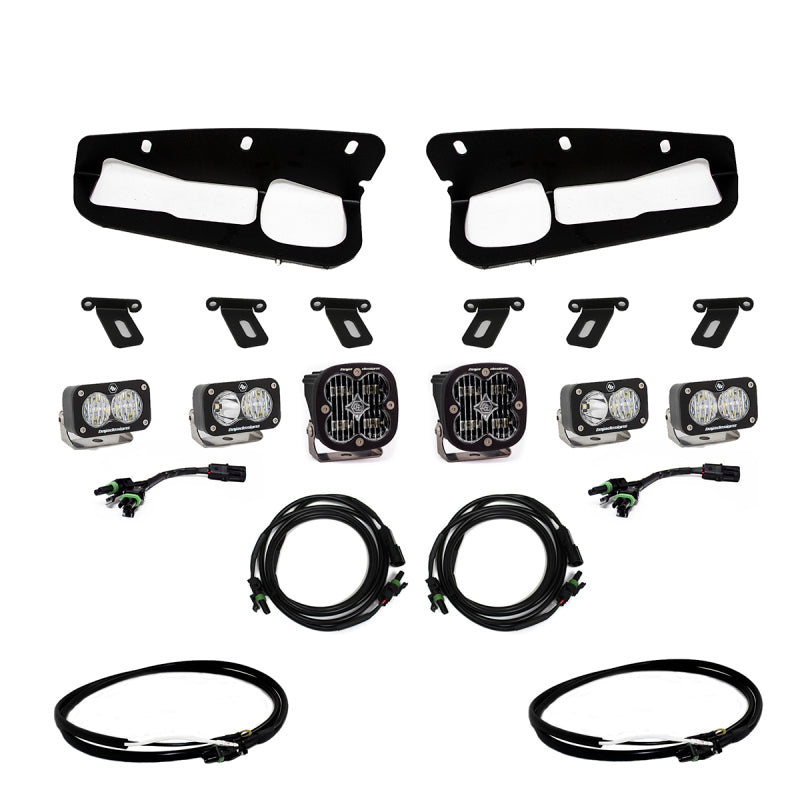 Baja Designs Squadron SAE/S2 Clear Sport w/Upfitter Fog Pocket Light Kit Ford 21-22 Bronco 447761UP