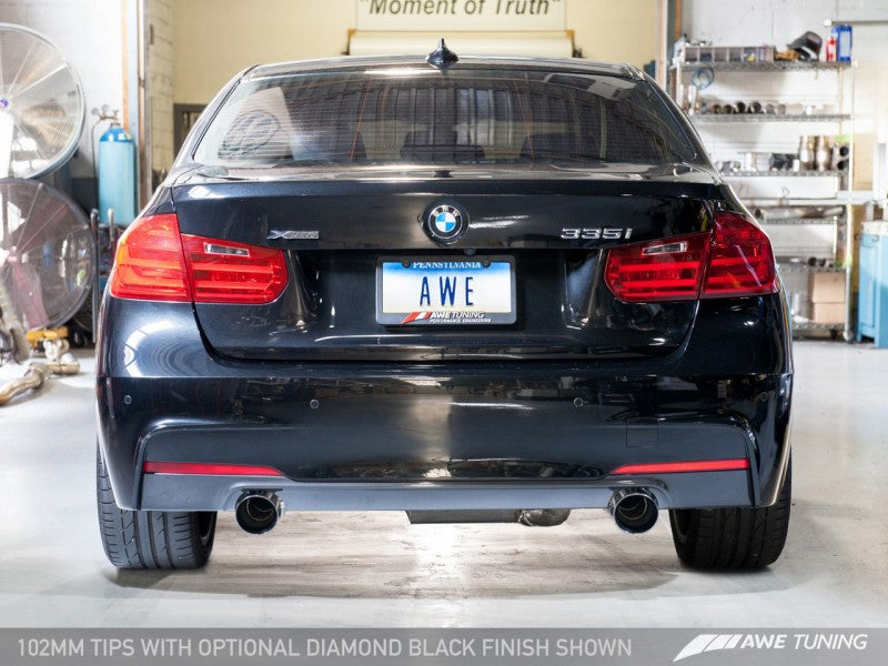 AWE Tuning Touring Edition Axle Back Exhaust for BMW F3X 335i/435i-102mmDiamond Black Tips 3010-33030