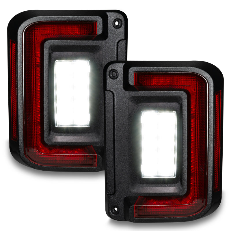 ORACLE Lighting Flush Mount Standard Red LED Tail Lights for 2007-2017 Jeep Wrangler JK 5891-504