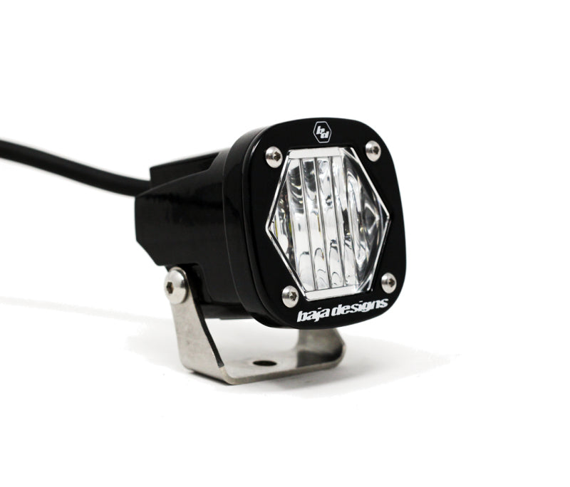 Baja Designs S1 Black Single LED Light Pod w/ Mounting Bracket, Wide Cornering Pattern, Clear 380005