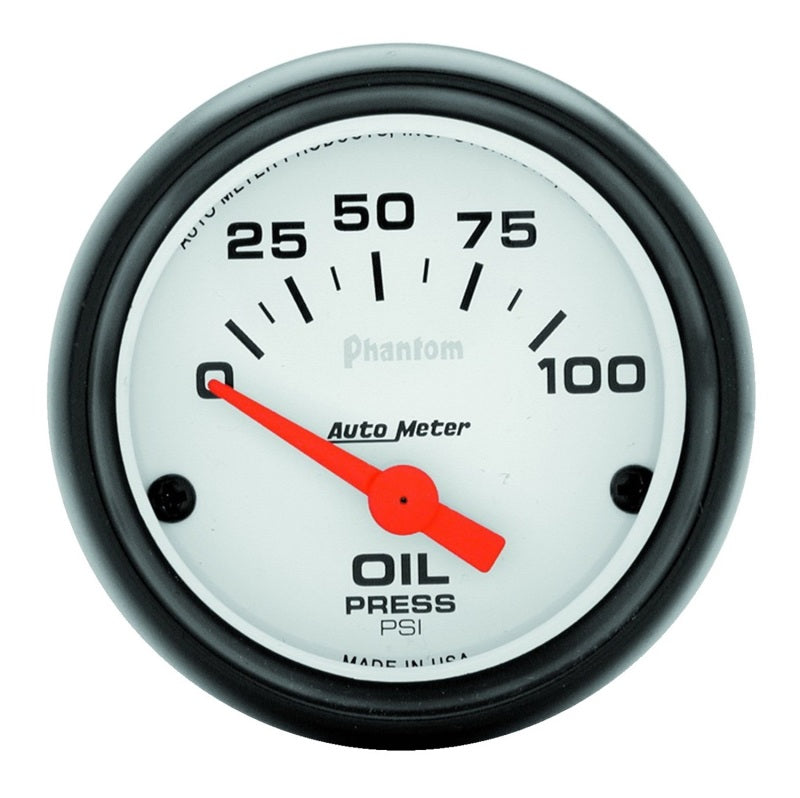 Autometer Phantom 2-1/16" 0-100 PSI Air-Core Electric Oil Pressure Gauge - 5727