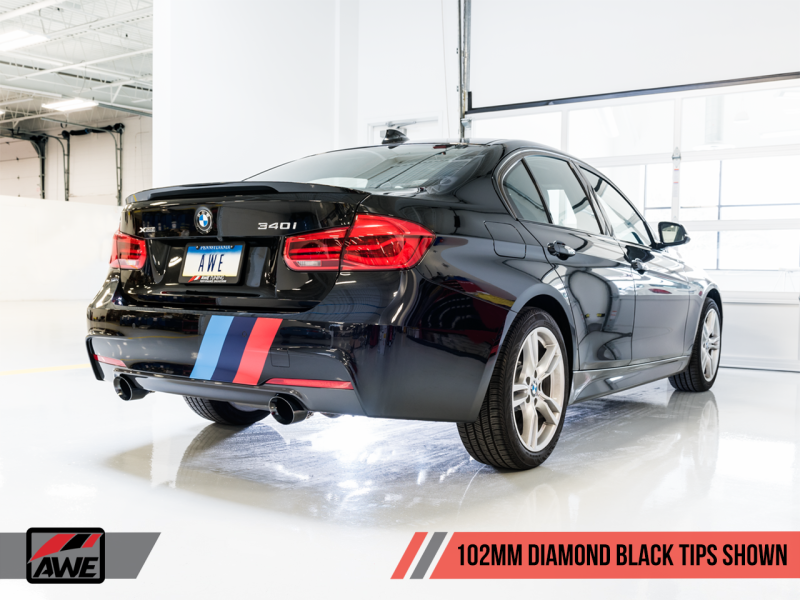 AWE Tuning Touring Edition Axle Back Exhaust for BMWF3X 340i/440i-102mmDiamond Black Tips 3010-33042