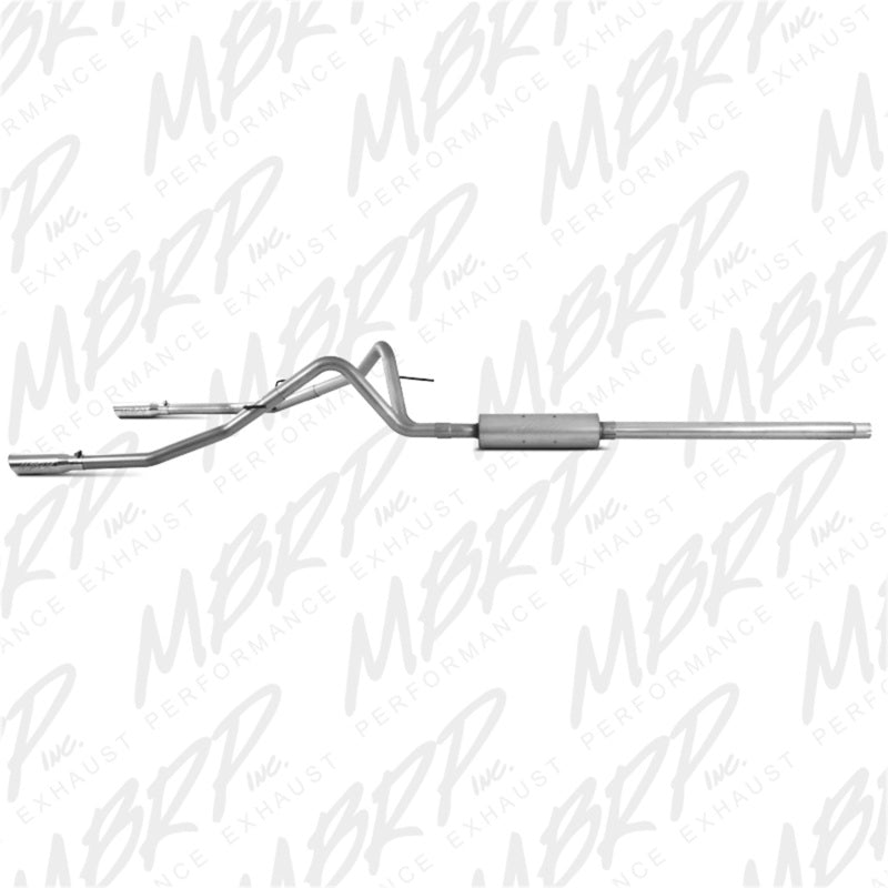MBRP 2.5" Cat Back, Dual Split Rear, Aluminized Steel, 04-08 Ford F150 4.6/5.4L EC/CC-SB S5202AL
