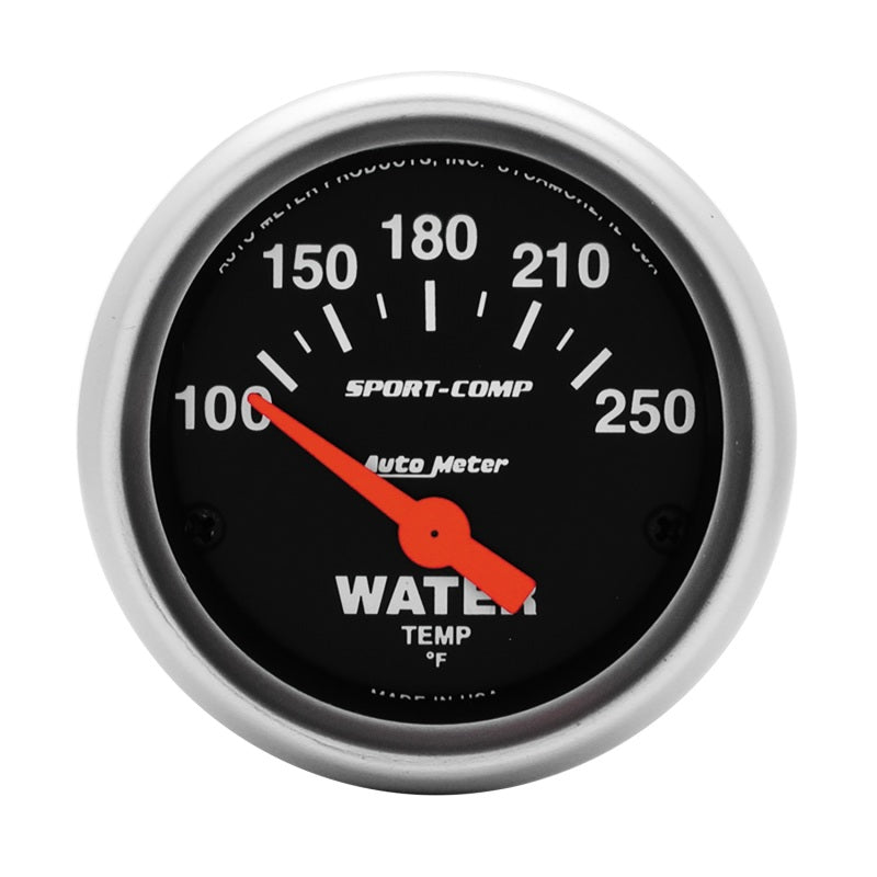 Autometer Sport-Comp 2-1/16" 100-250°F Air-Core Electronic Water Temperature Gauge - 3337