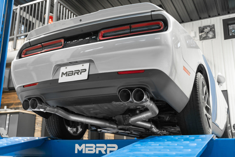 MBRP 3"Dual Rear Cat-back AL Steel Quad Tips (Street) For 15-16 Dodge Challenger 5.7L HEMI S7115AL