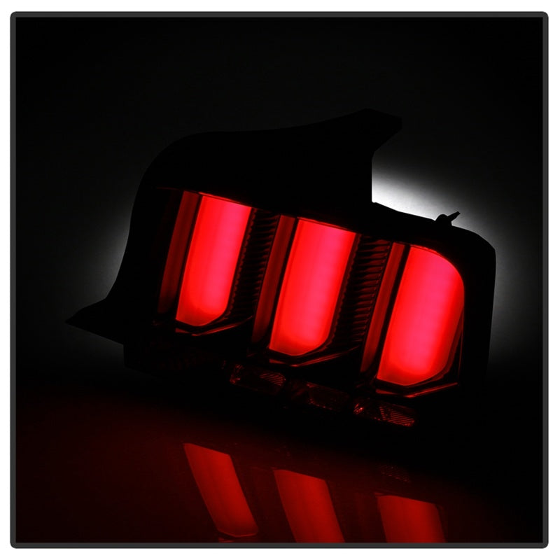 Spyder 05-09 Ford Mustang (Red Light Bar) LED Tail Lights - Black ALT-YD-FM05V3-RBLED-BK