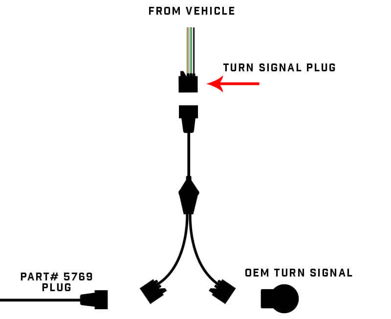ORACLE Lighting Switchback Turn Signal Y Splitter Adapter (Single) for Jeep Wrangler JK 5851-504