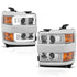 ANZO Projector Headlights 15-17 Chevrolet Silverado 2500HD / 3500HD Chrome w/ Chrome Rim