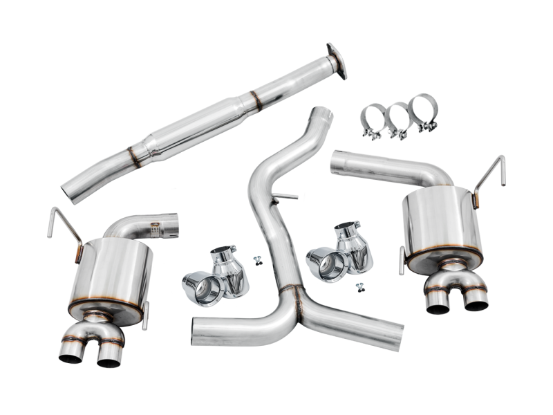 AWE Tuning Touring Edition Exhaust Chrome Silver Tips 102mm for 2015+ Subaru WRX VA Sedan 3015-42098