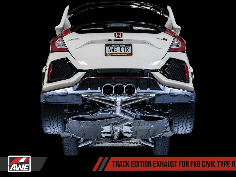 AWE Tuning Track Edition Exhaust w/Front Pipe & Triple Chrome Silver Tips for Honda Civic 3020-52000