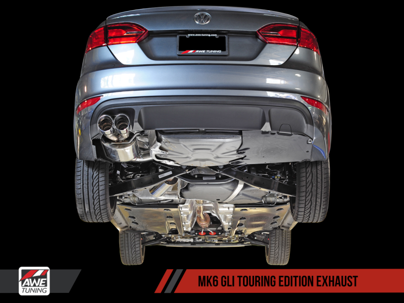 AWE Tuning Touring Edition Exhaust for MK6 GLI 2.0T - MK6 Jetta 1.8T-Polished Silver Tips 3015-22058