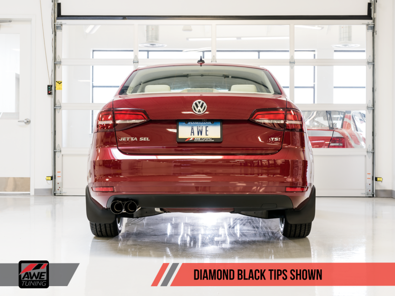 AWE Tuning Track Edition Exhaust - Diamond Black Tips for Mk6 GLI 2.0T - Mk6 Jetta 1.8T 3020-23028