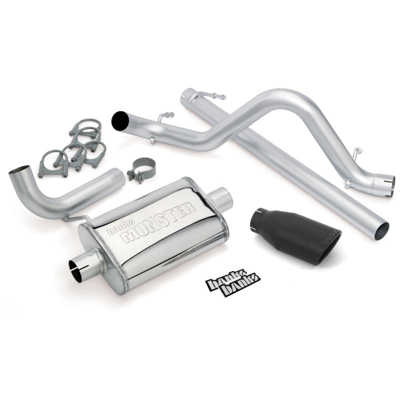 Banks Power Monster Exhaust System Single Exhaust 07-11 Jeep 3.8L 2-Door w/ Black Tip 51321-B