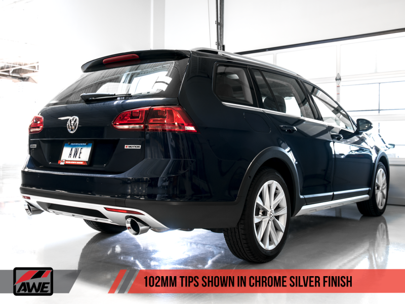 AWE Tuning Touring Edition Exhaust for VW Golf Alltrack /Sportwagen 4Motion Chrome Silver Tips 3015-32098