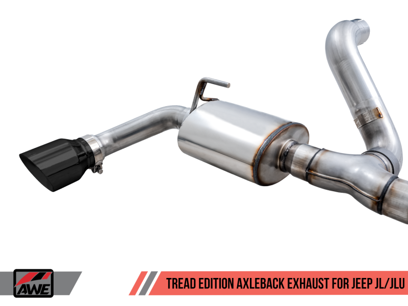 AWE Tuning Tread Edition Axleback Dual Exhaust w/Diamond Black Tips For 18+Jeep WranglerJL/JLU 3015-33001