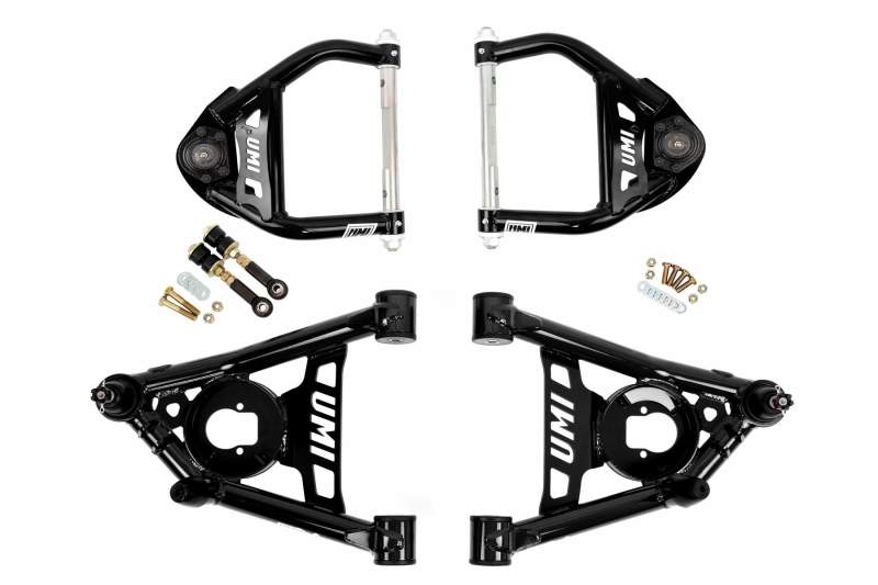 UMI Performance 64-72 GM A-Body Tubular Upper & Lower Front A-Arm Kit - Black