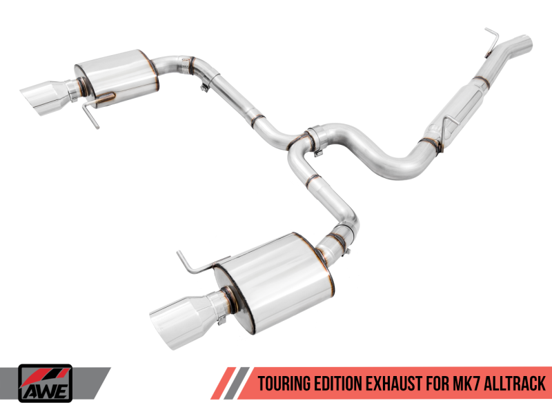 AWE Tuning Touring Edition Exhaust for VW Golf Alltrack /Sportwagen 4Motion Chrome Silver Tips 3015-32098