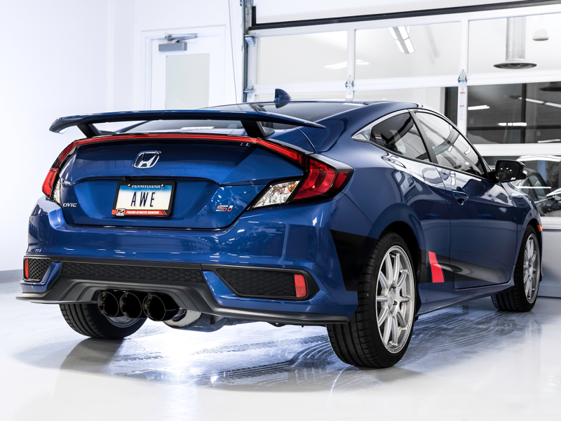 AWE Tuning Touring Edition Exhaust w/Front Pipe & Triple Diamond Black Tips for Honda Civic 3015-53014