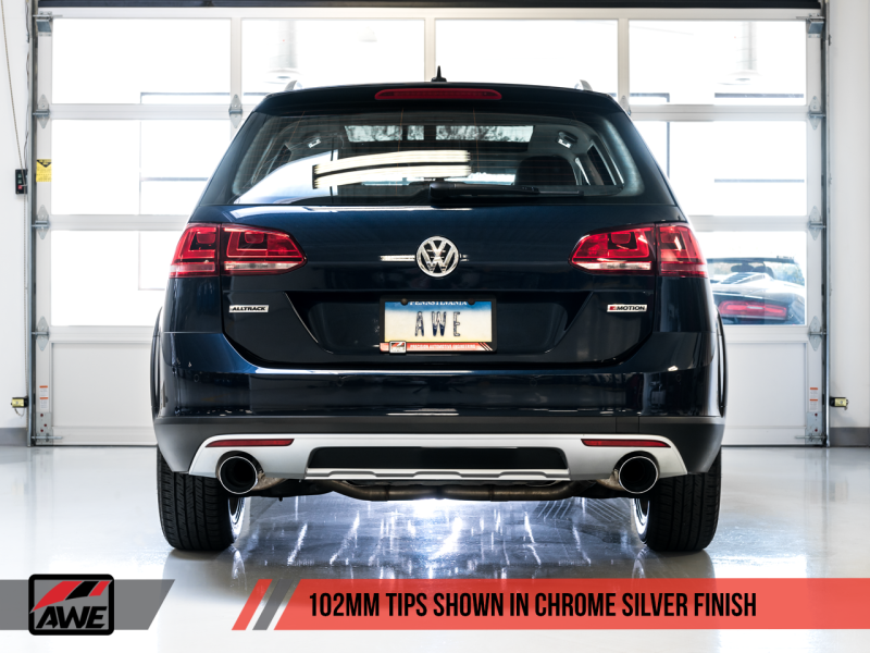 AWE Tuning Touring Edition Exhaust for VW Golf Alltrack /Sportwagen 4Motion Chrome Silver Tips 3015-32098