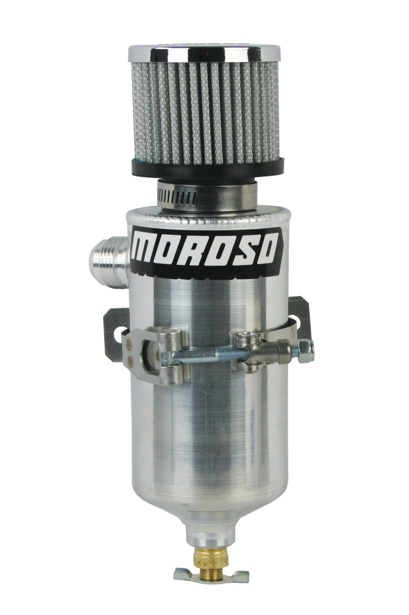 Moroso Breather Tank/Catch Can - 12An Male Fitting - Aluminum 85465