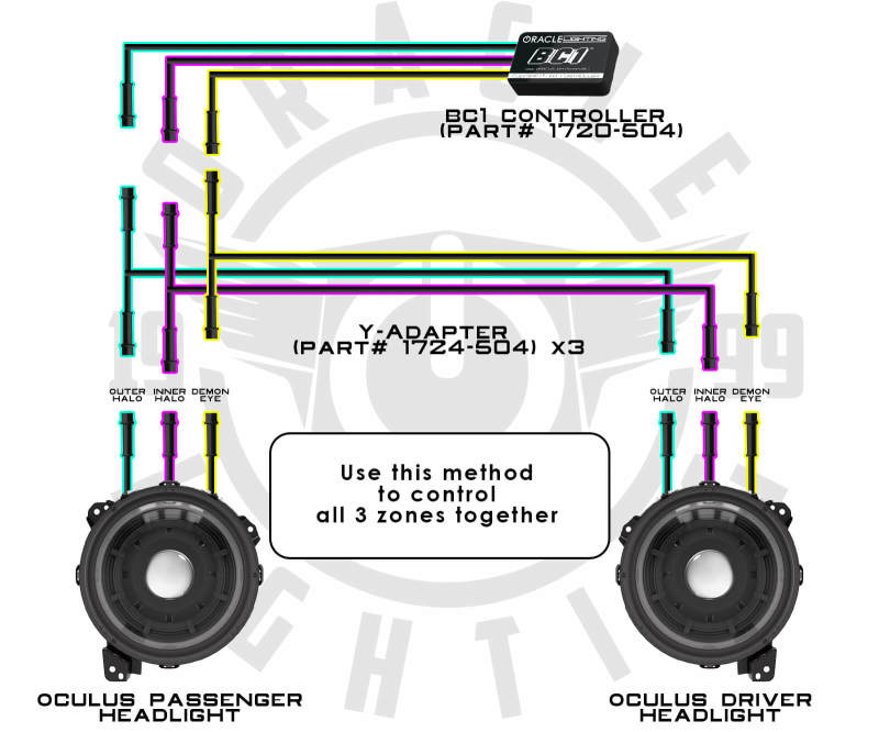 ORACLE Lighting 4 Pin Y-adapter ColorSHIFT Extension Cable (Single) 1724-504