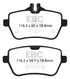 EBC 14+ Mercedes-Benz S550 4.7 Twin Turbo Redstuff Rear Brake Pads
