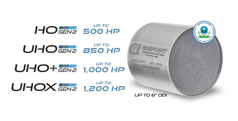 GESI G-Sport 400 CPSI GEN 2 EPA Compliant 4in x 4in High Output Substrate Only- 350-500HP