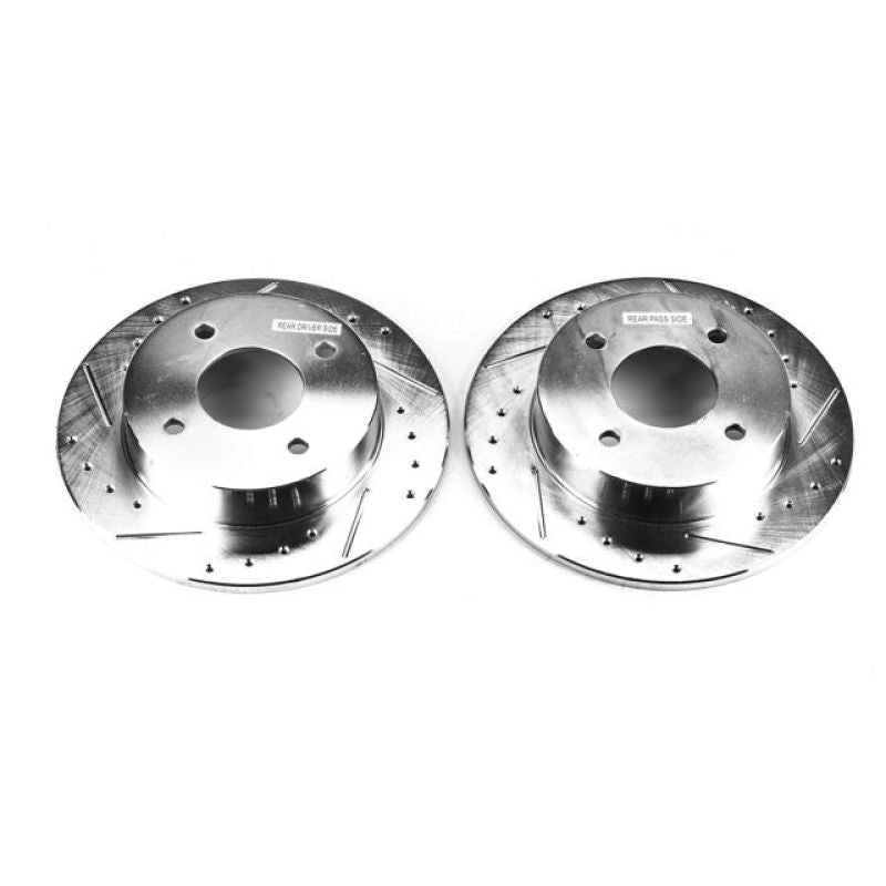 Power Stop 89-98 Nissan 240SX Rear Evolution Drilled & Slotted Rotors - Pair