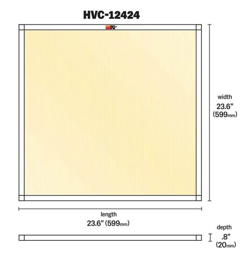 K&N 24 X 24 X 1, MERV 11 HVAC Filter - HVC-12424