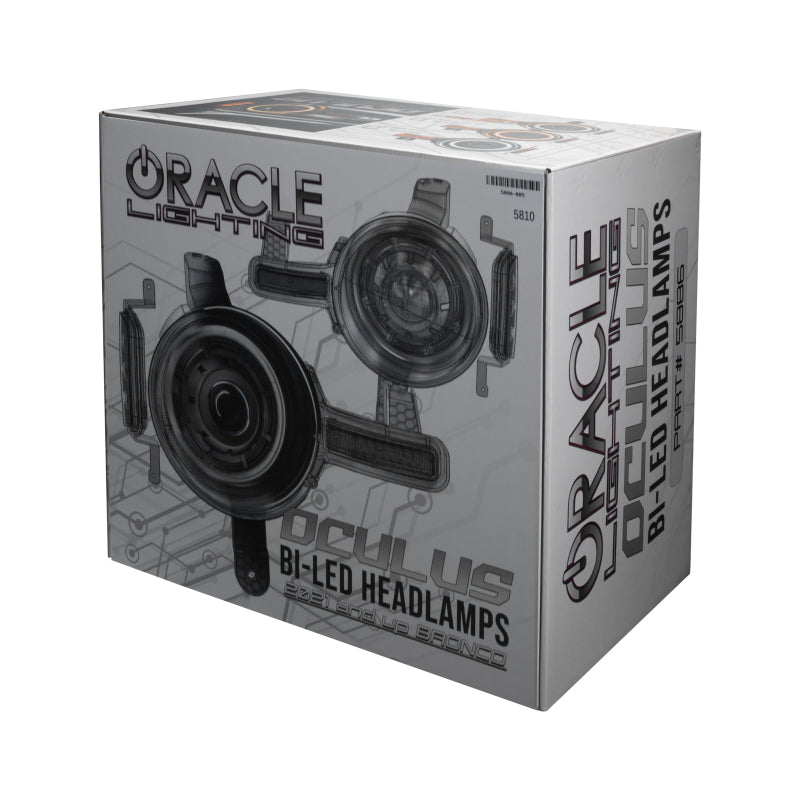 ORACLE Lighting Oculus Amber/White Switchback Bi-LED Projector Headlights for 2021+ Ford Bronco 5886-023