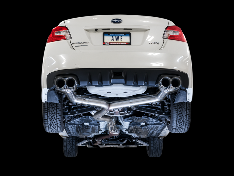 AWE Tuning Track Edition Exhaust Chrome Silver Tips 102mm for Subaru WRX/STI VA/GV Sedan 3020-42058