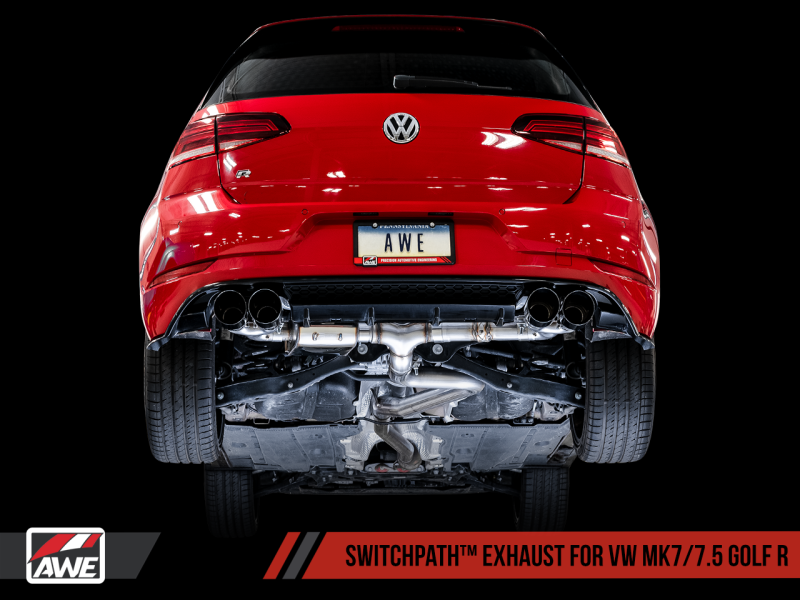 AWE Tuning SwitchPath Exhaust w/Chrome Silver Tips 102mm for Mk7 Golf R 3025-42064