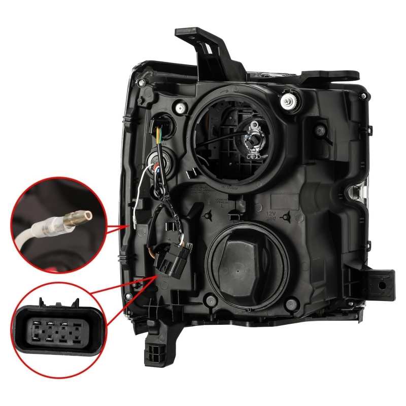 AlphaRex PRO-Series Projector Headlights Plank Style Black for 15-19 Chevy 2500HD 880224