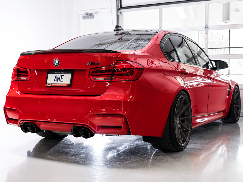 AWE Tuning Track Edition Catback Exhaust - Diamond Black Tips for BMW F8X M3/M4 3020-43087