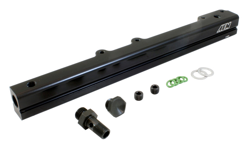 AEM Si Black High Volume Fuel Rail For 96-00 Civic CX/DX/LX/EX & 96-97 Del Sol S- 25-109BK