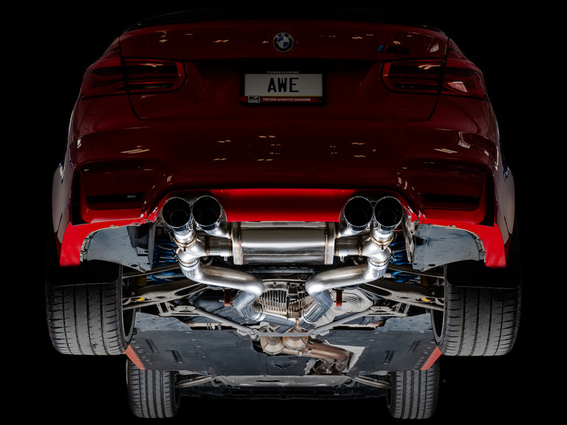 AWE Tuning SwitchPath Catback Exhaust - Diamond Black Tips for BMW F8X M3/M4 3025-43074