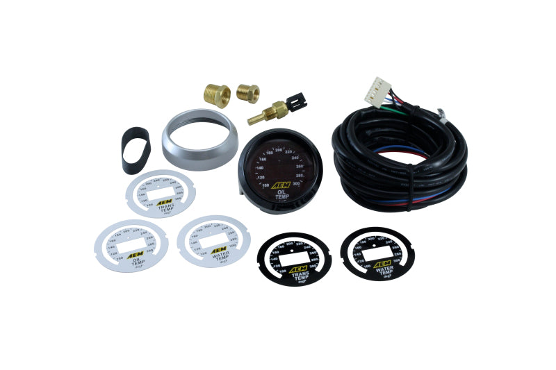 AEM 52mm Classic Temperature (Transmission / Oil / Water) Digital Gauge Kit - 30-4402
