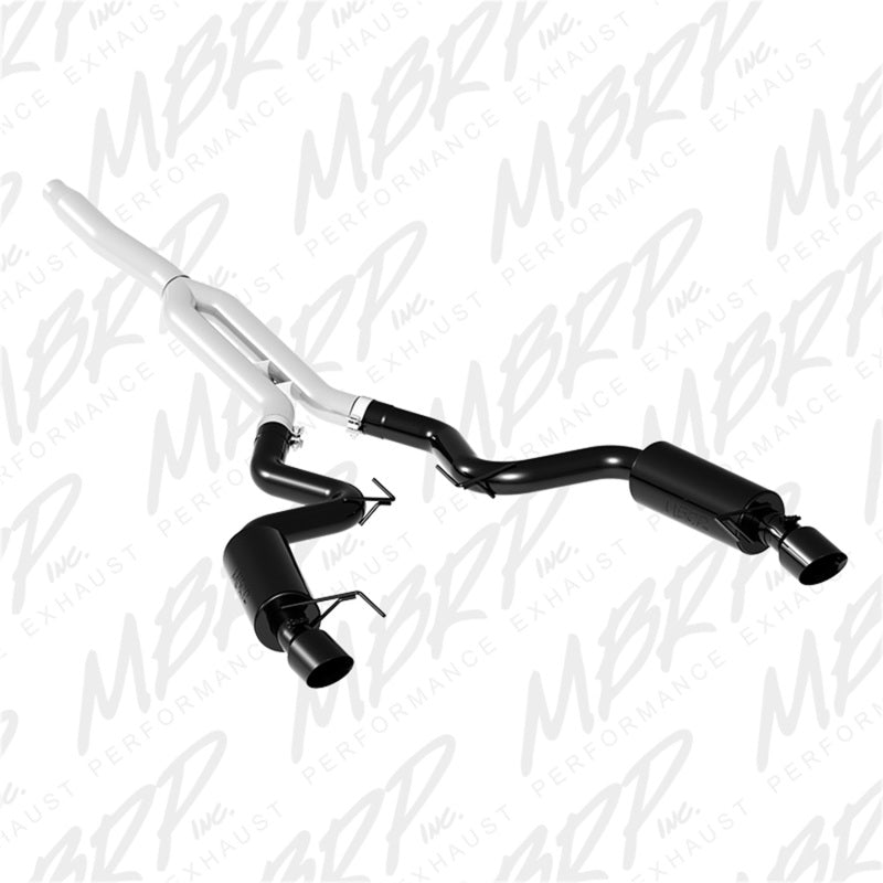 MBRP Blk 3"CatBack Dual Split Rear Exit w/4.5"Tips(Race)For 15-24 Ford Mustang EcoBoost 2.3L S7275BLK