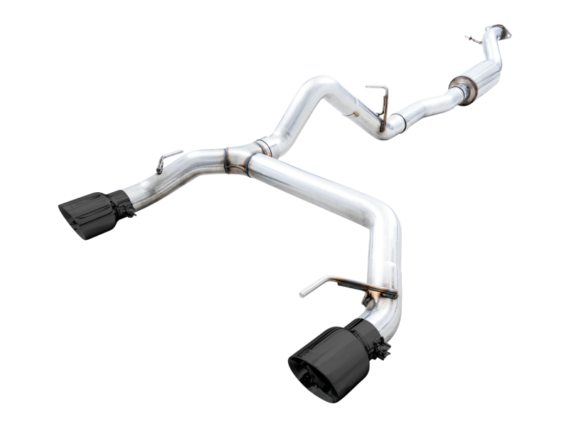 AWE Tuning 0FG Dual Rear Exit Exhaust w/Diamond Black Tips & Bash Guard for Ford Bronco 3015-33456