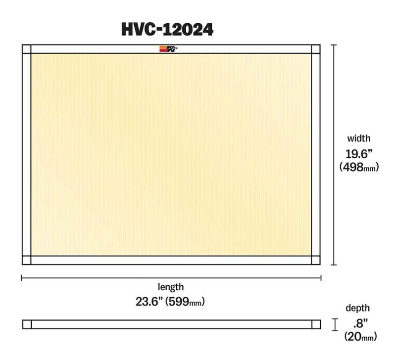 K&N 20 X 24 X 1, MERV 11 HVAC Filter - HVC-12024